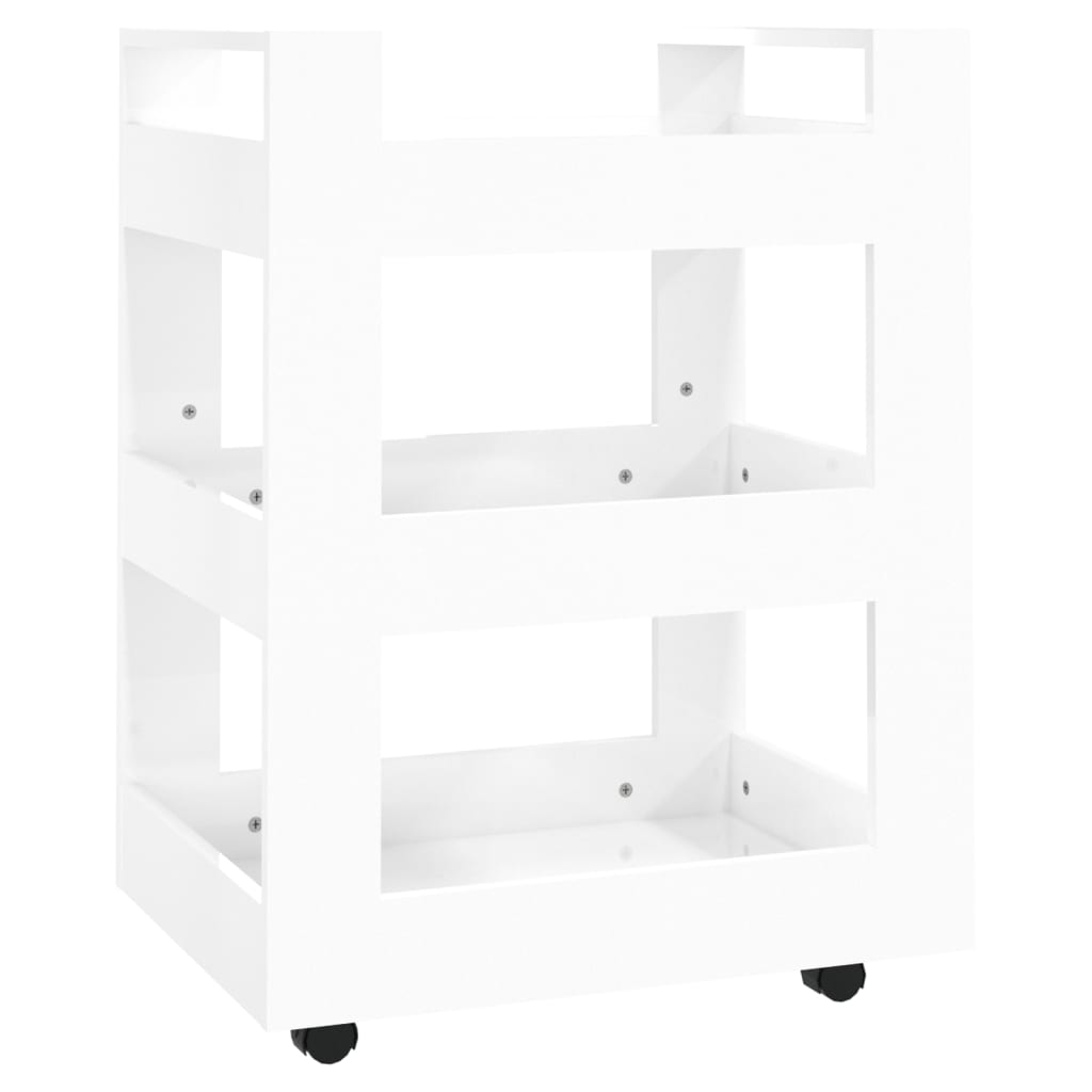 Küchenwagen Hochglanz-Weiß 60x45x80 cm Holzwerkstoff