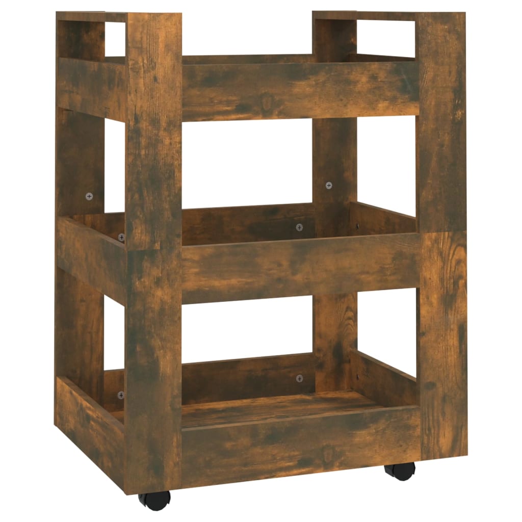 Desserte de cuisine chêne fumé 60x45x80 cm en bois