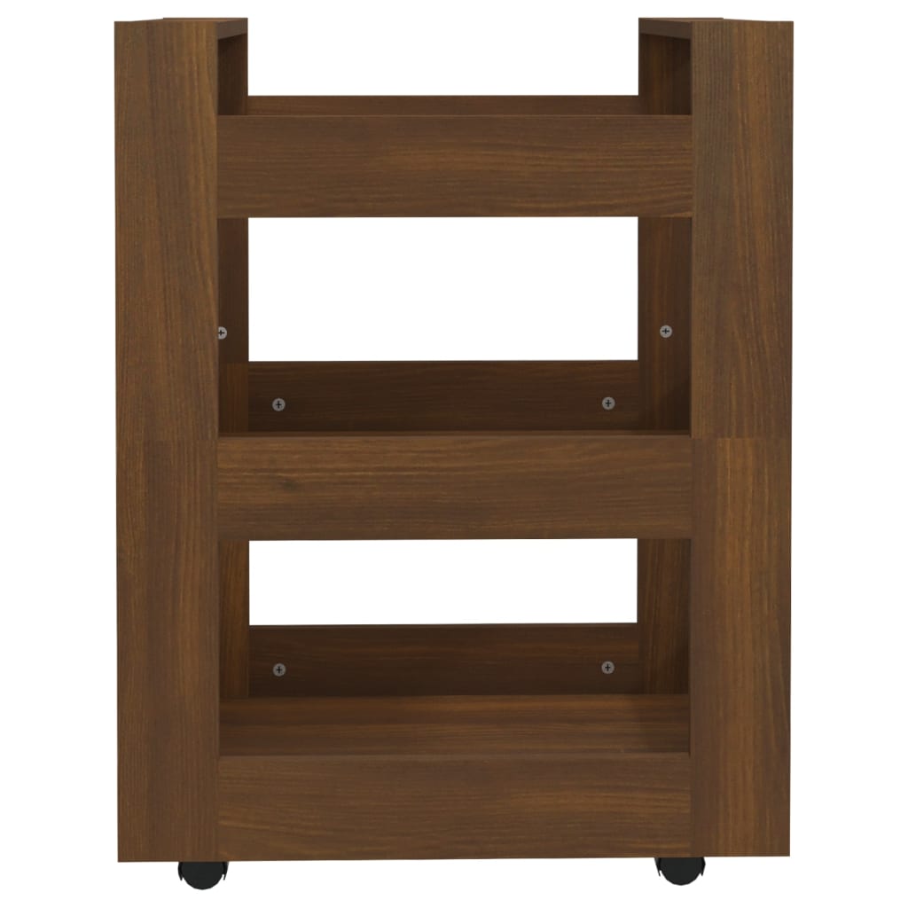 Kitchen trolley brown oak look 60x45x80 cm wood material