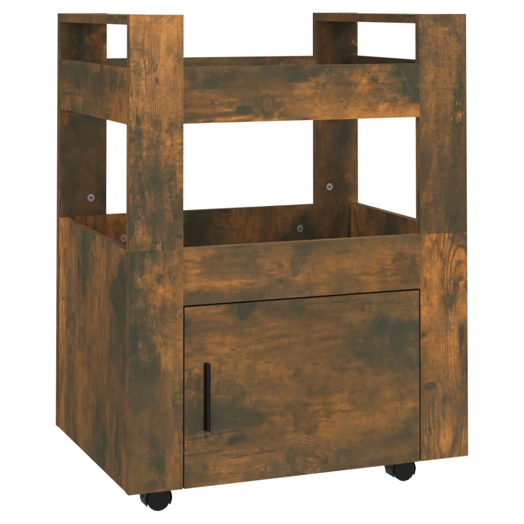 Kitchen trolley smoked oak 60x45x80 cm wood material