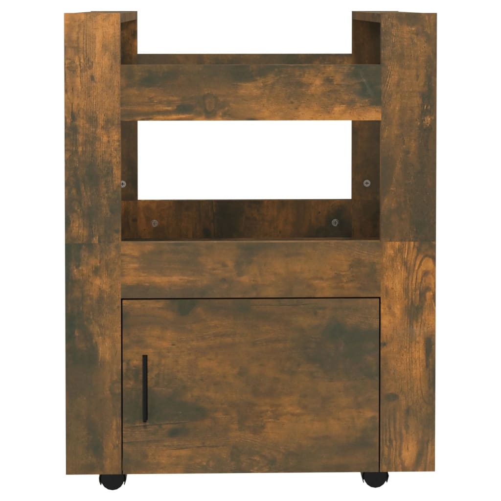 Kitchen trolley smoked oak 60x45x80 cm wood material