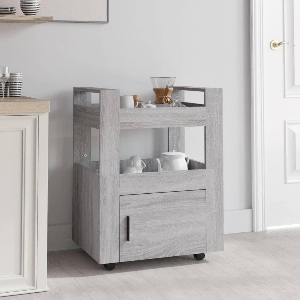 Chariot de cuisine gris Sonoma 60x45x80 cm en bois