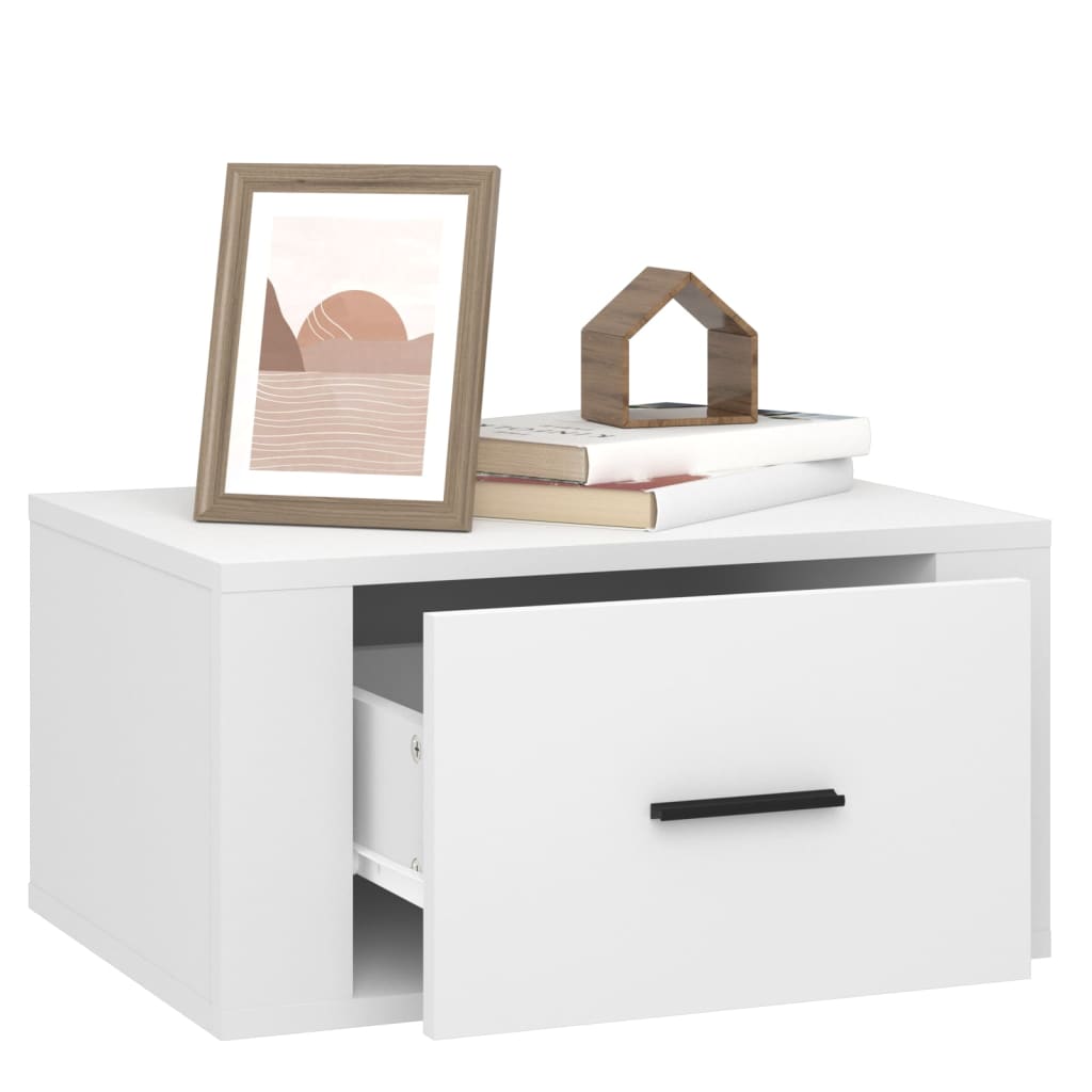Wall Bedside Table White 50x36x25 cm