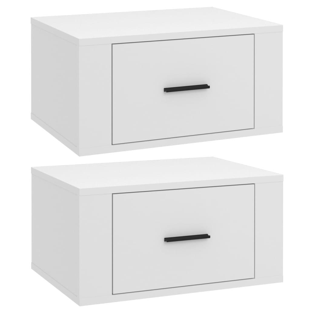 Wall Bedside Tables 2 pcs. White 50x36x25 cm