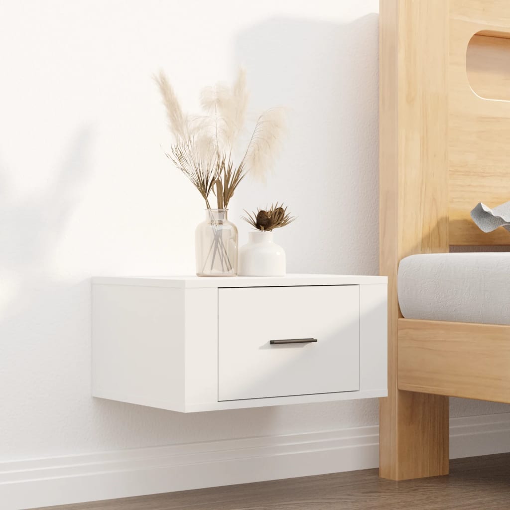 Wall Bedside Tables 2 pcs. White 50x36x25 cm