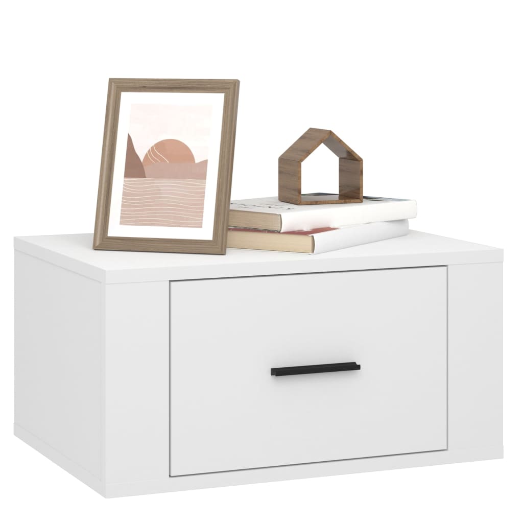 Wall Bedside Tables 2 pcs. White 50x36x25 cm