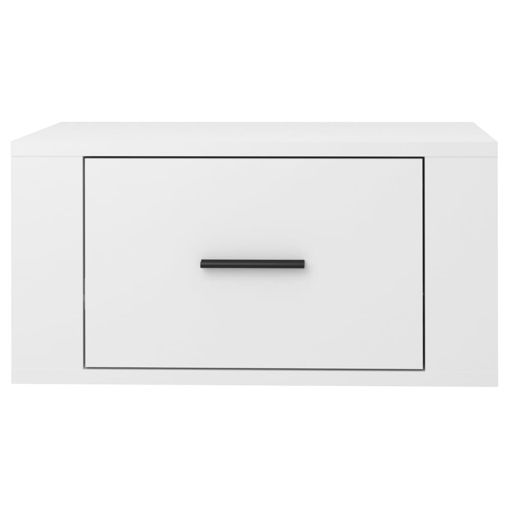 Wall-mounted bedside tables 2 pcs. High-gloss white 50x36x25 cm