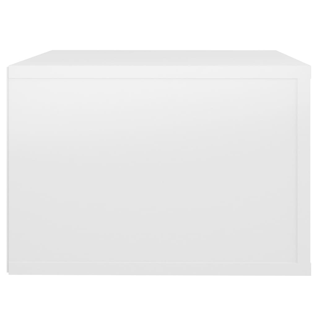 Wall-mounted bedside tables 2 pcs. High-gloss white 50x36x25 cm