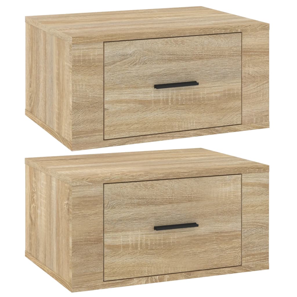 Wall-mounted bedside tables 2 pcs. Sonoma oak 50x36x25 cm