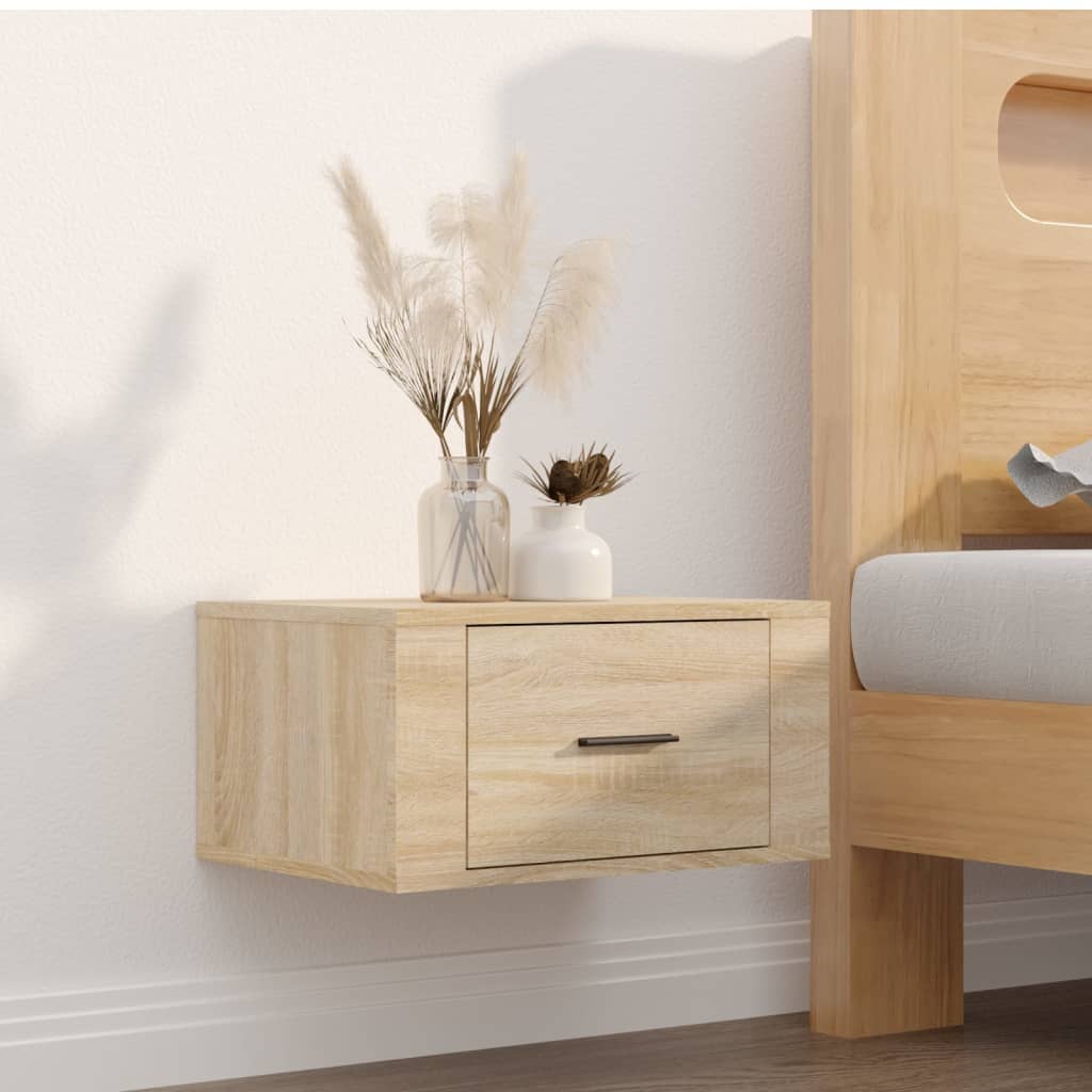 Wall-mounted bedside tables 2 pcs. Sonoma oak 50x36x25 cm