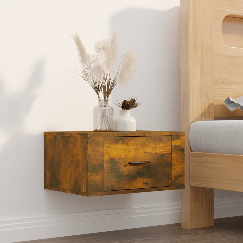 Wall-mounted bedside tables 2 pcs. Smoked oak 50x36x25 cm