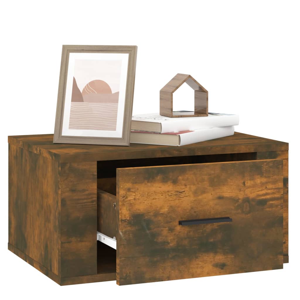 Wall-mounted bedside tables 2 pcs. Smoked oak 50x36x25 cm