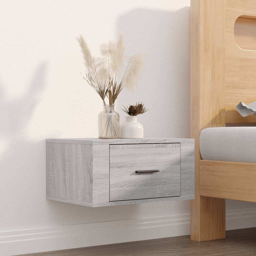 Wall Bedside Tables 2 pcs. Gray Sonoma 50x36x25 cm