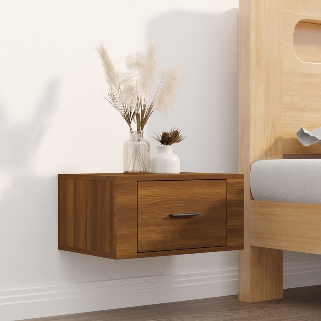 Wall Bedside Tables 2 pcs. Brown Oak Look 50x36x25 cm
