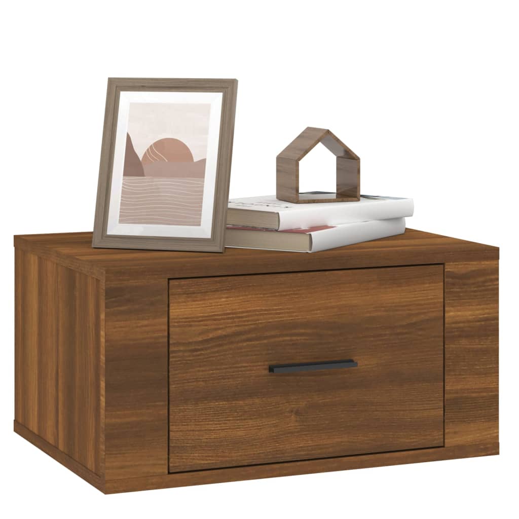 Wall Bedside Tables 2 pcs. Brown Oak Look 50x36x25 cm