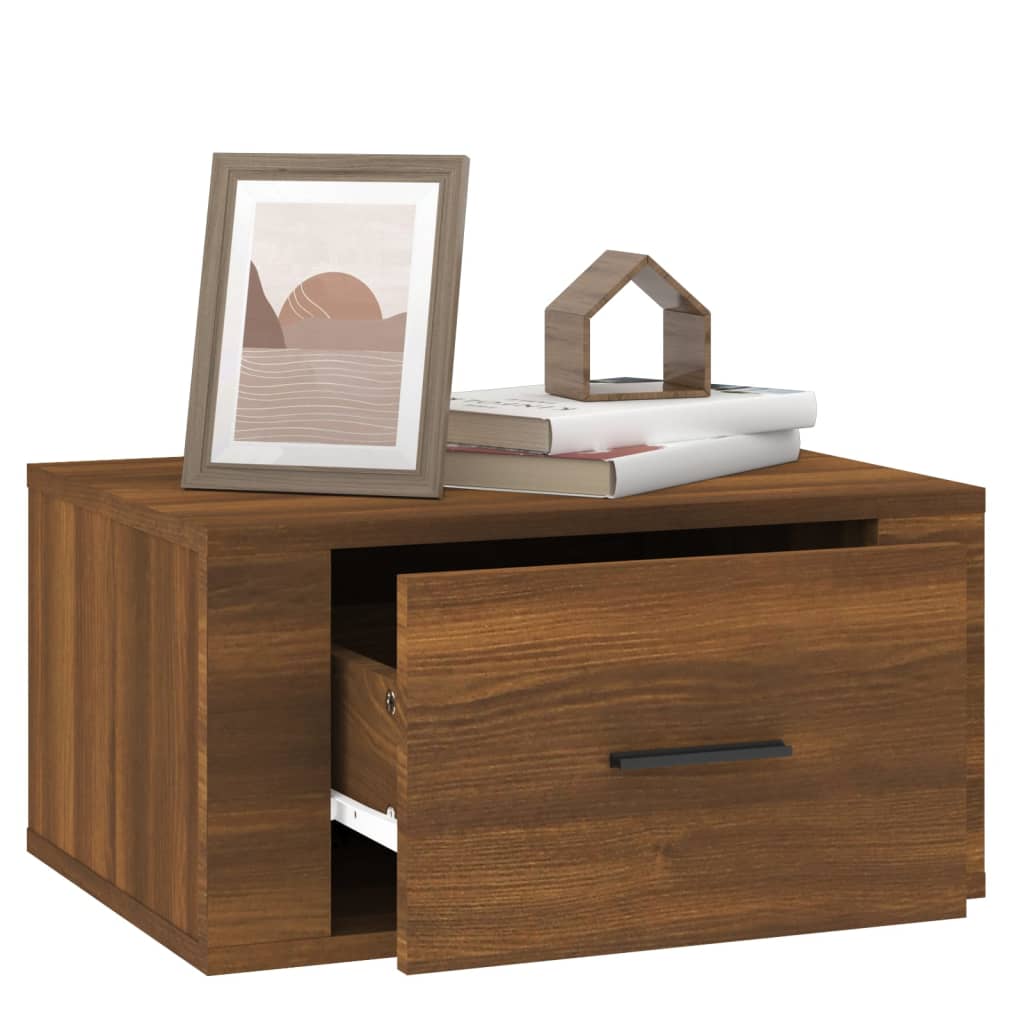 Wall Bedside Tables 2 pcs. Brown Oak Look 50x36x25 cm