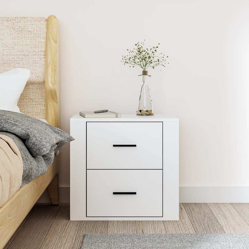 Wall Bedside Table White 50x36x47 cm