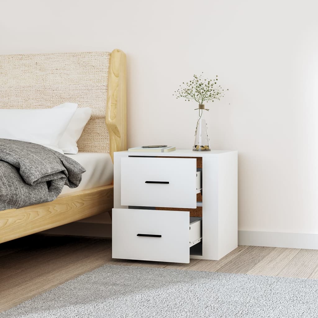 Wall Bedside Table White 50x36x47 cm