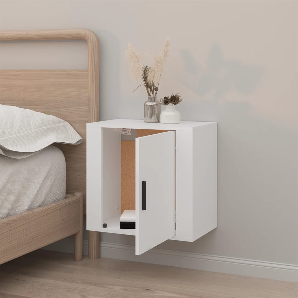 Wall Bedside Table White 50x30x47 cm