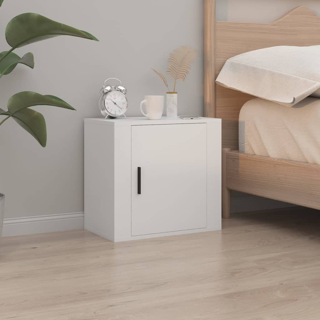 Wall Bedside Tables 2 pcs. White 50x30x47 cm