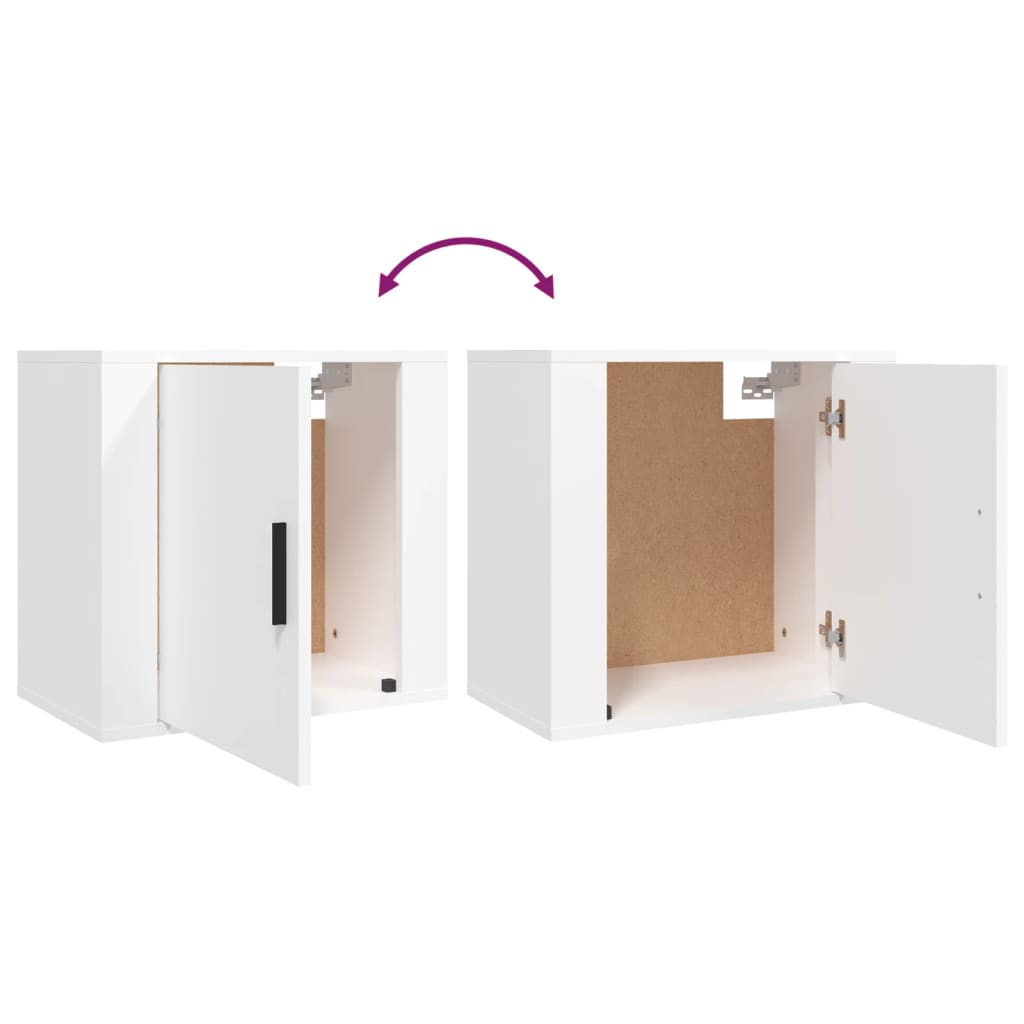 Wall Bedside Tables 2 pcs. White 50x30x47 cm