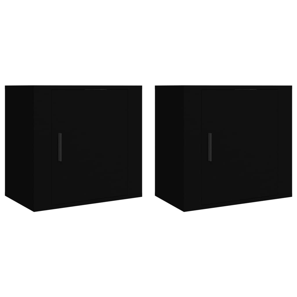 Wall Bedside Tables 2 pcs. Black 50x30x47 cm