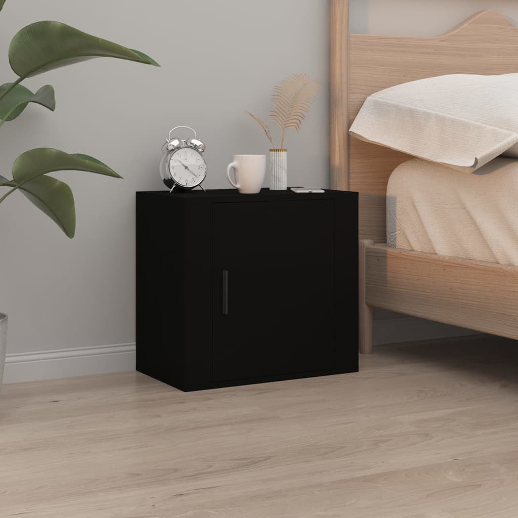 Wall Bedside Tables 2 pcs. Black 50x30x47 cm