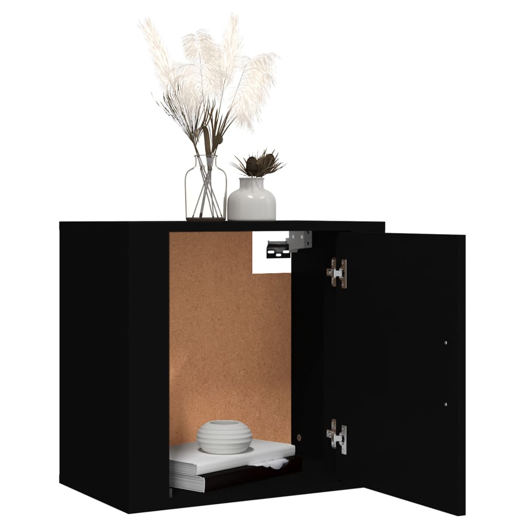 Wall Bedside Tables 2 pcs. Black 50x30x47 cm