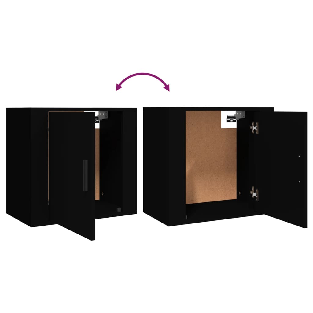 Wall Bedside Tables 2 pcs. Black 50x30x47 cm