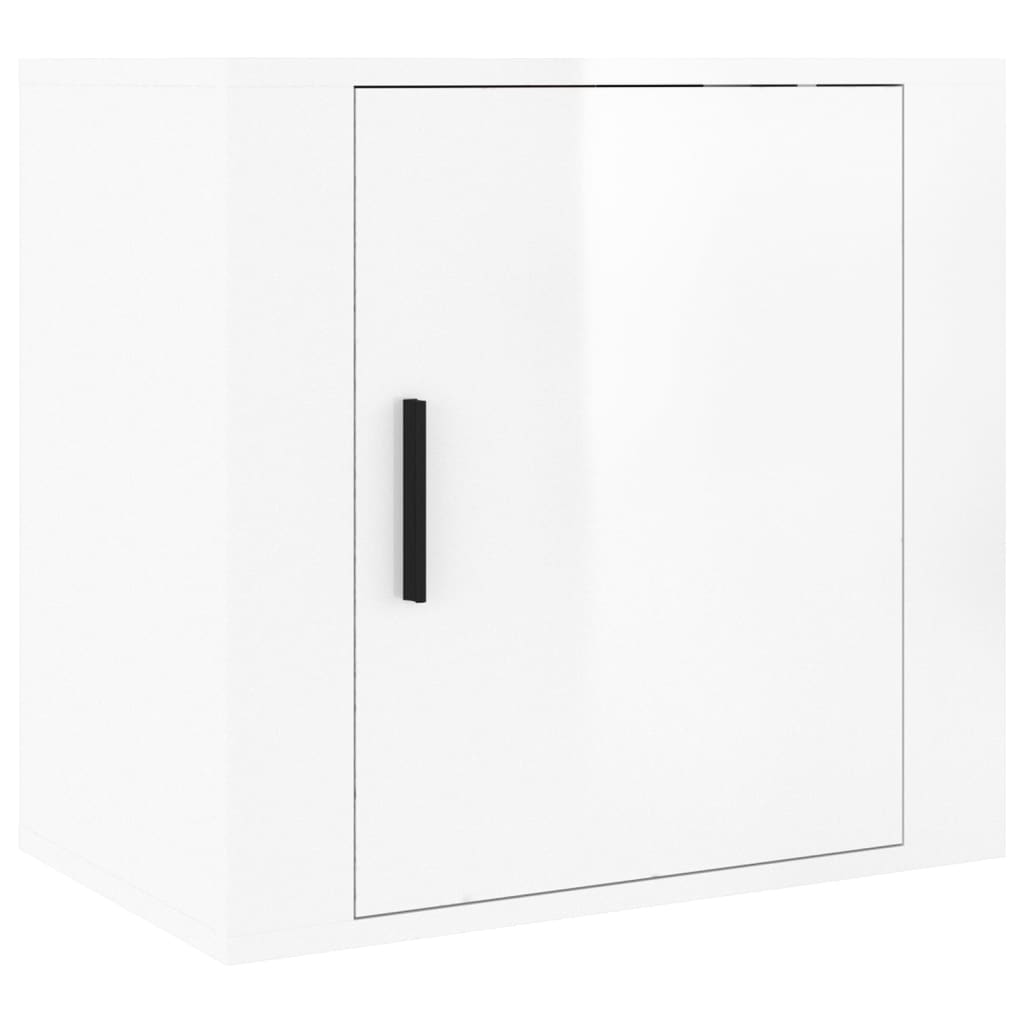 Wall-mounted bedside tables 2 pcs. High-gloss white 50x30x47 cm