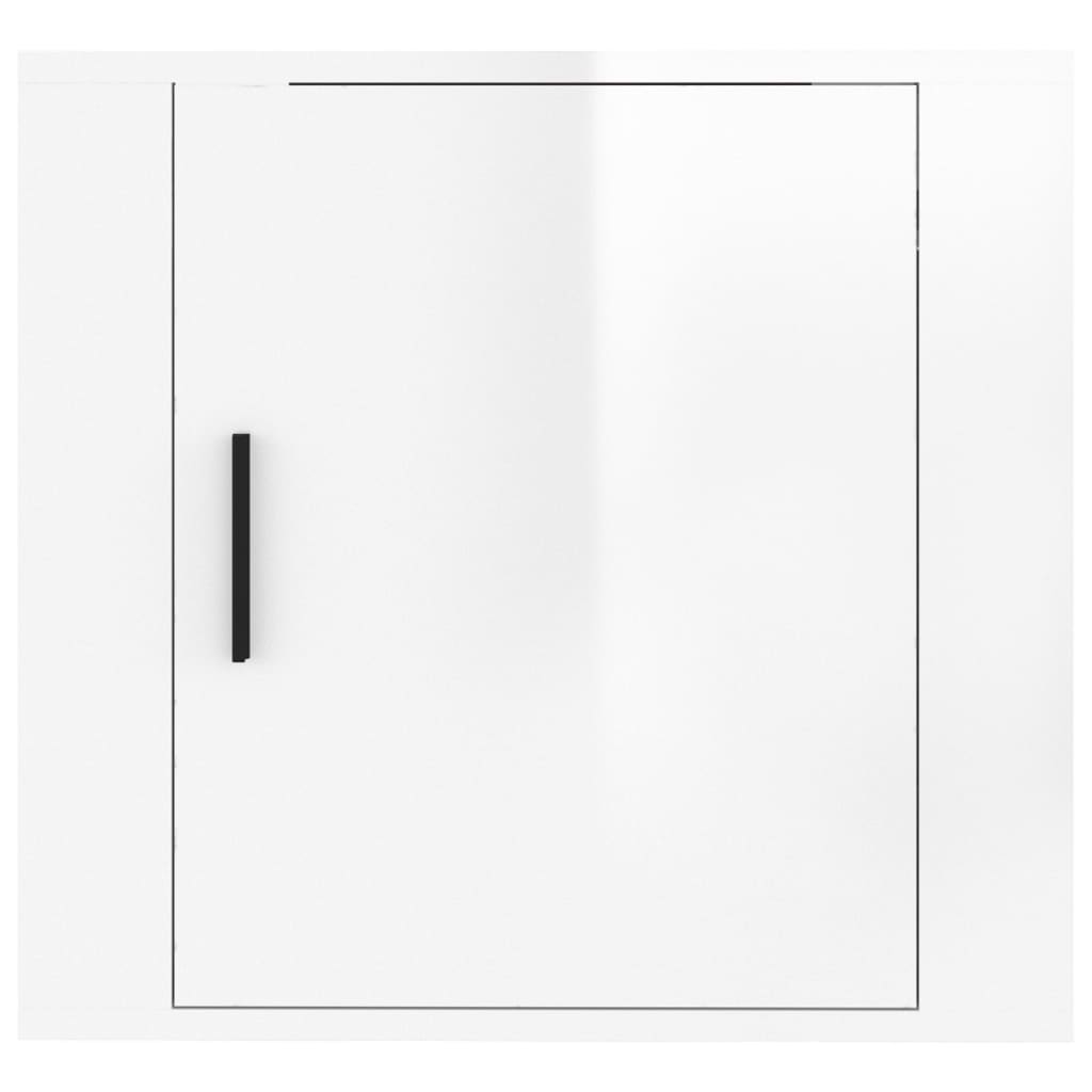 Wall-mounted bedside tables 2 pcs. High-gloss white 50x30x47 cm