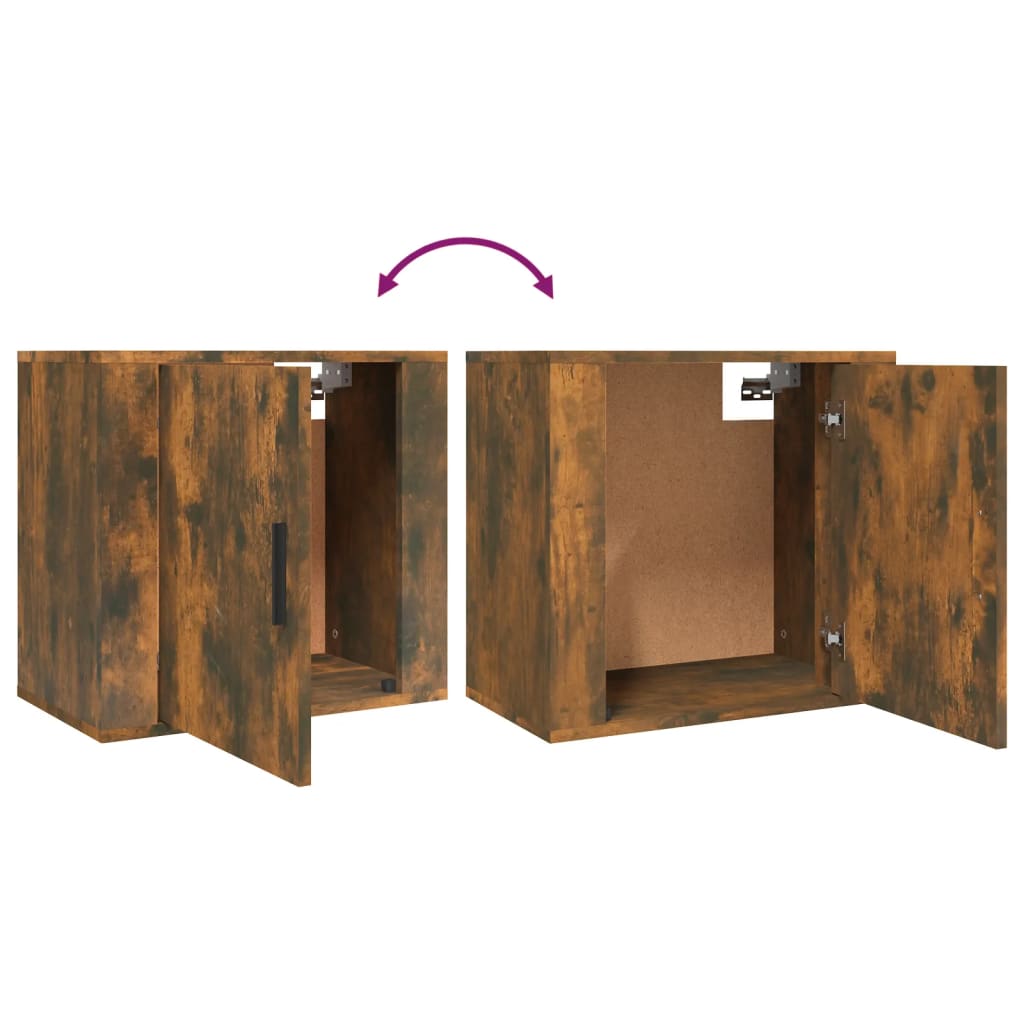Wall-mounted bedside table smoked oak 50x30x47 cm