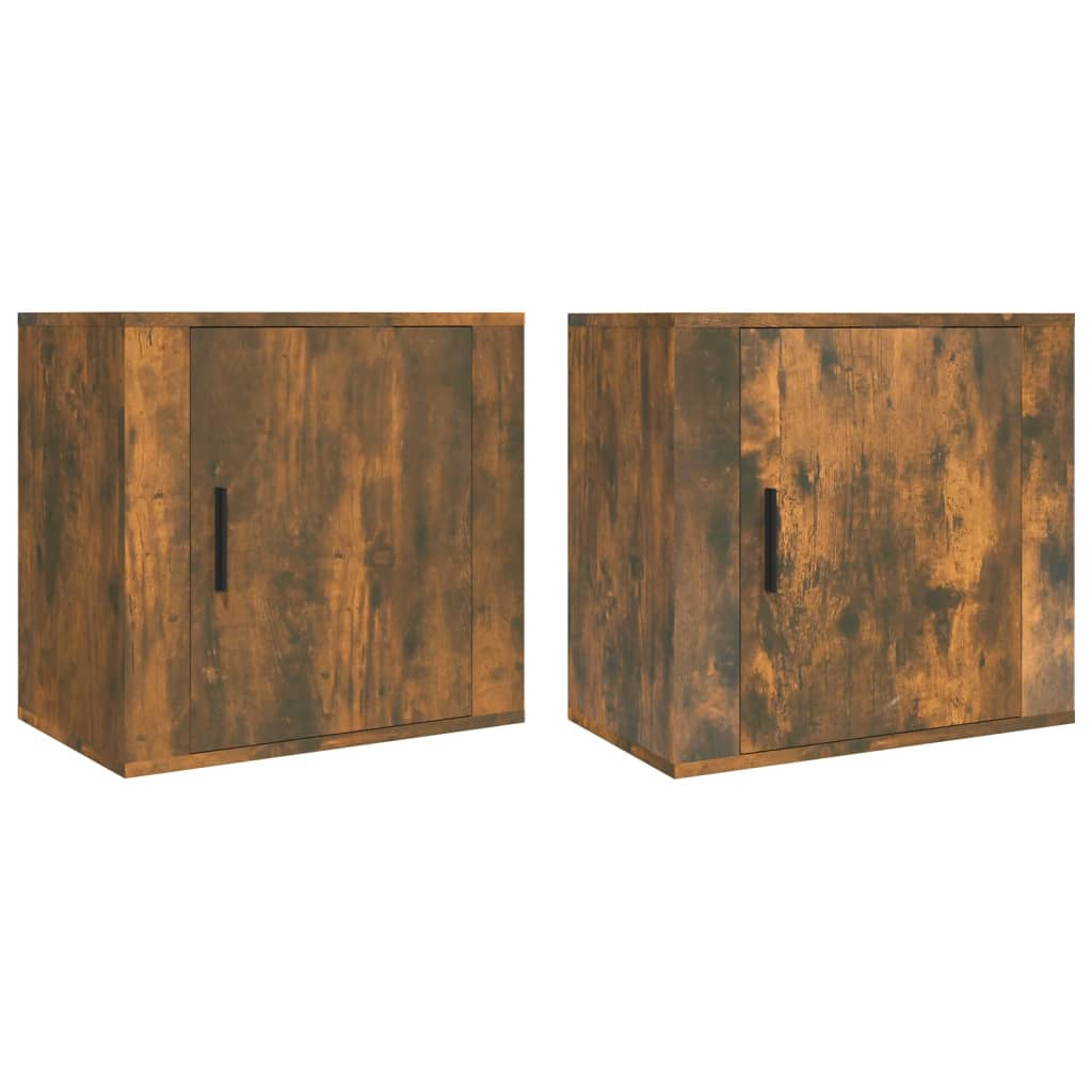 Wall-mounted bedside tables 2 pcs. Smoked oak 50x30x47 cm