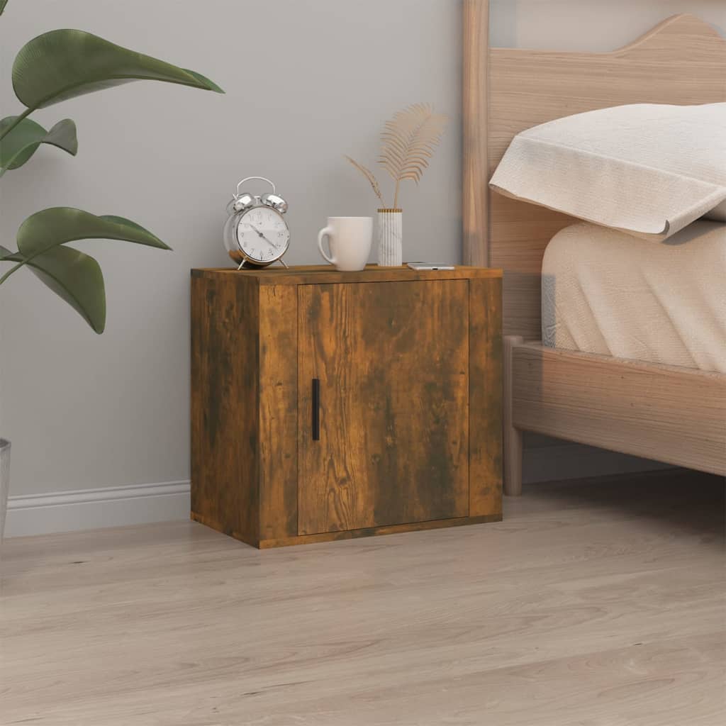 Wall-mounted bedside tables 2 pcs. Smoked oak 50x30x47 cm
