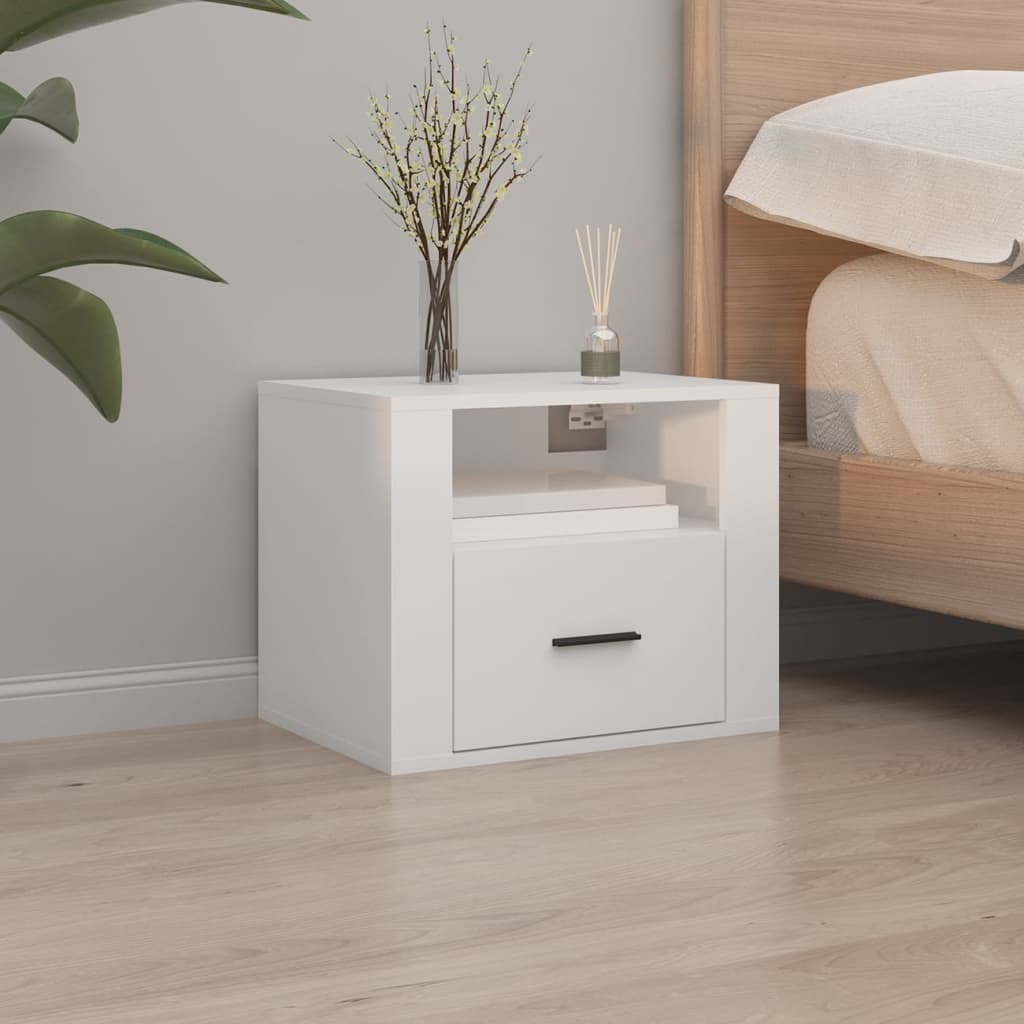 Wall Bedside Tables 2 pcs. White 50x36x40 cm