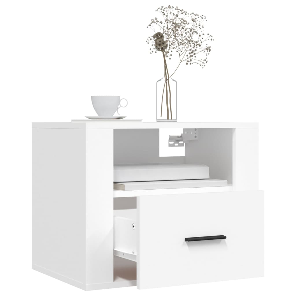 Wall Bedside Tables 2 pcs. White 50x36x40 cm
