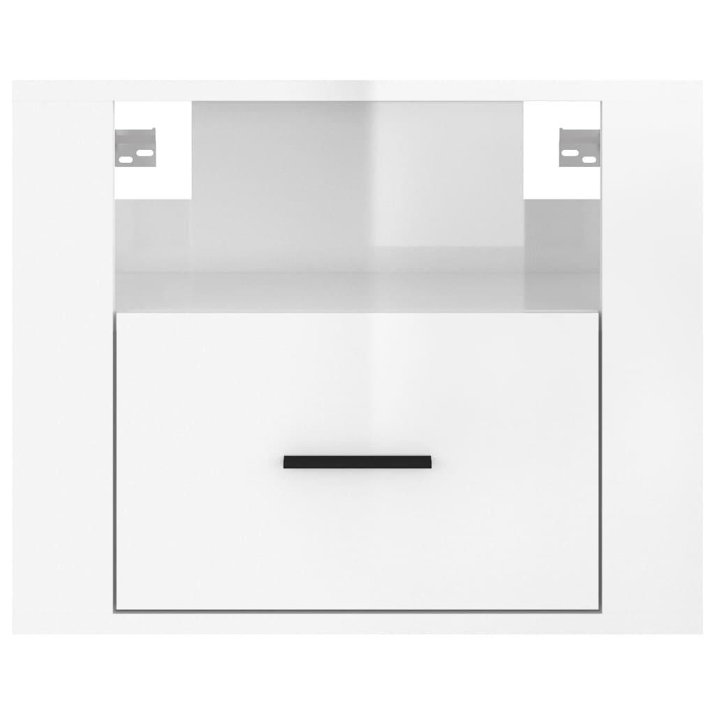 Wall-mounted bedside tables 2 pcs. High-gloss white 50x36x40 cm