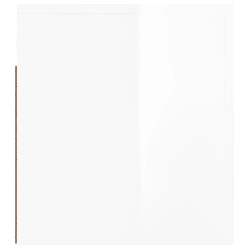 Wall-mounted bedside tables 2 pcs. High-gloss white 50x36x40 cm