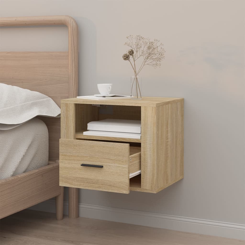 Wall-mounted bedside table Sonoma oak 50x36x40 cm