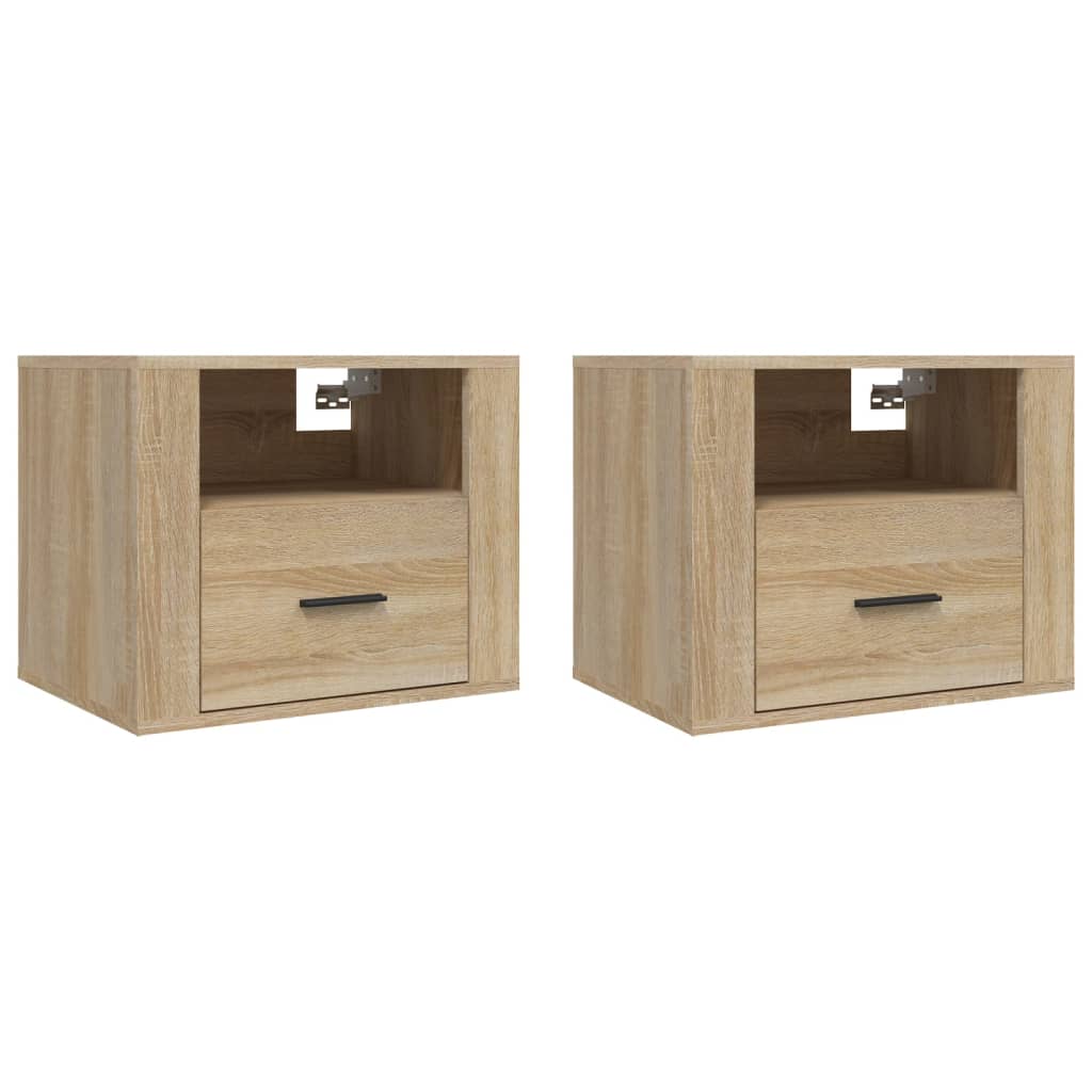 Wall-mounted bedside tables 2 pcs. Sonoma oak 50x36x40 cm