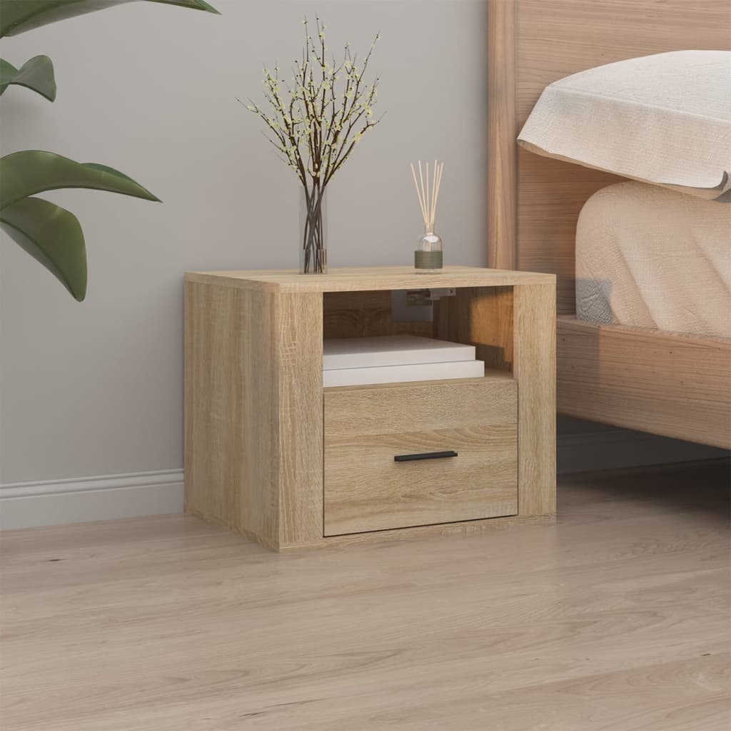 Wall-mounted bedside tables 2 pcs. Sonoma oak 50x36x40 cm