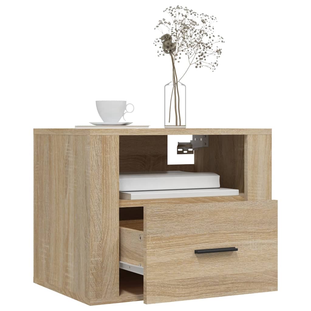 Wall-mounted bedside tables 2 pcs. Sonoma oak 50x36x40 cm