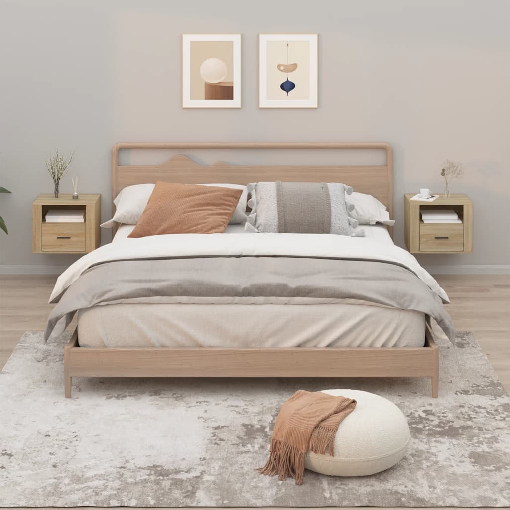 Wall-mounted bedside tables 2 pcs. Sonoma oak 50x36x40 cm