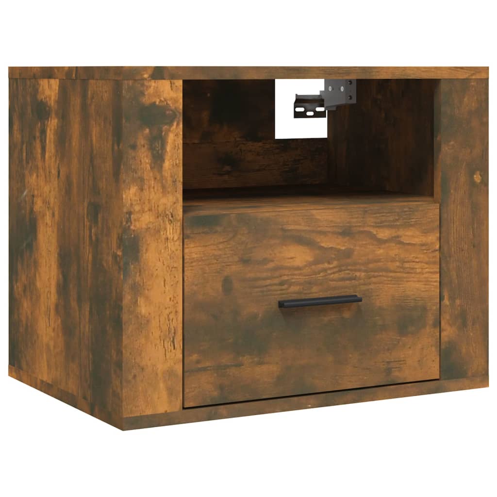 Wall-mounted bedside tables 2 pcs. Smoked oak 50x36x40 cm
