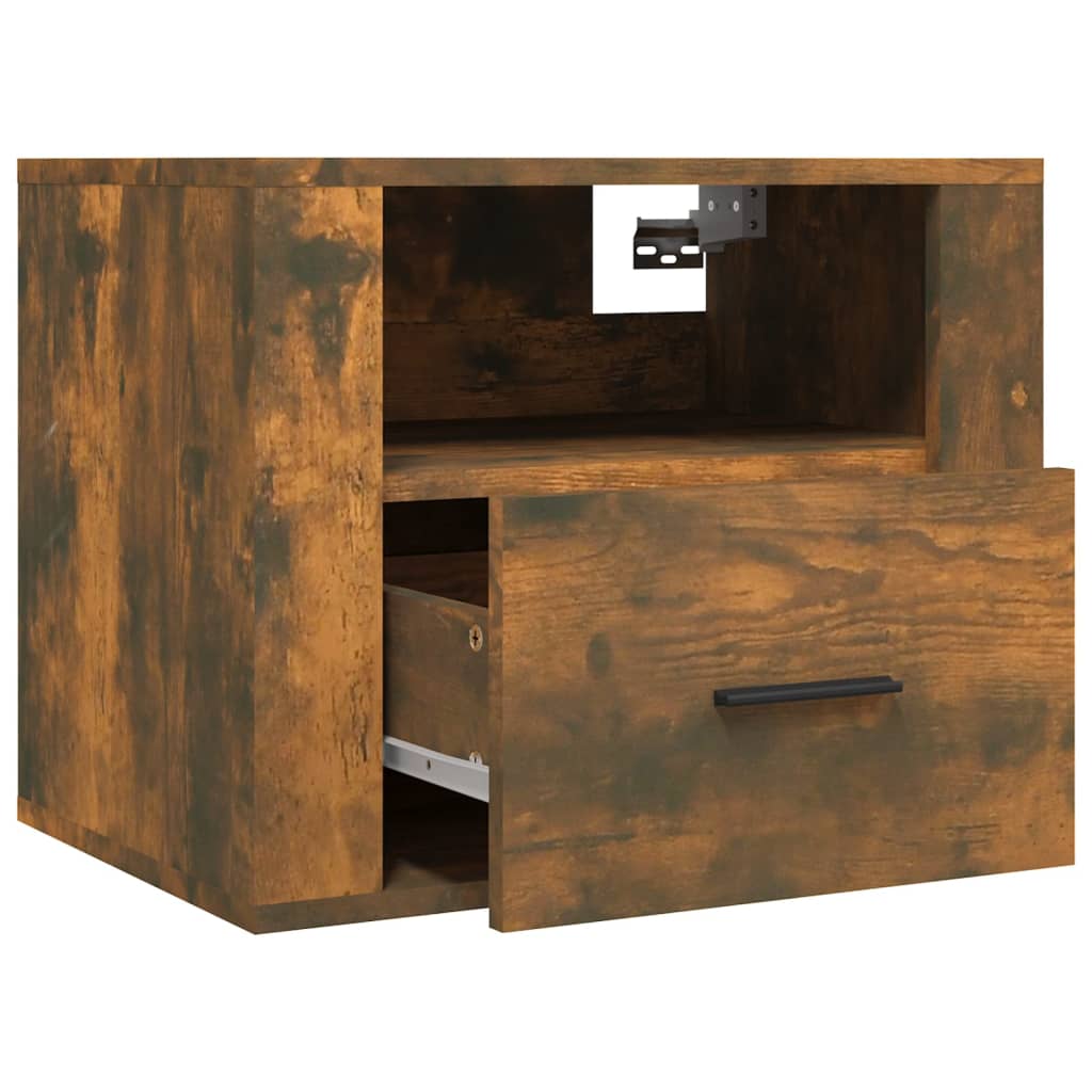 Wall-mounted bedside tables 2 pcs. Smoked oak 50x36x40 cm