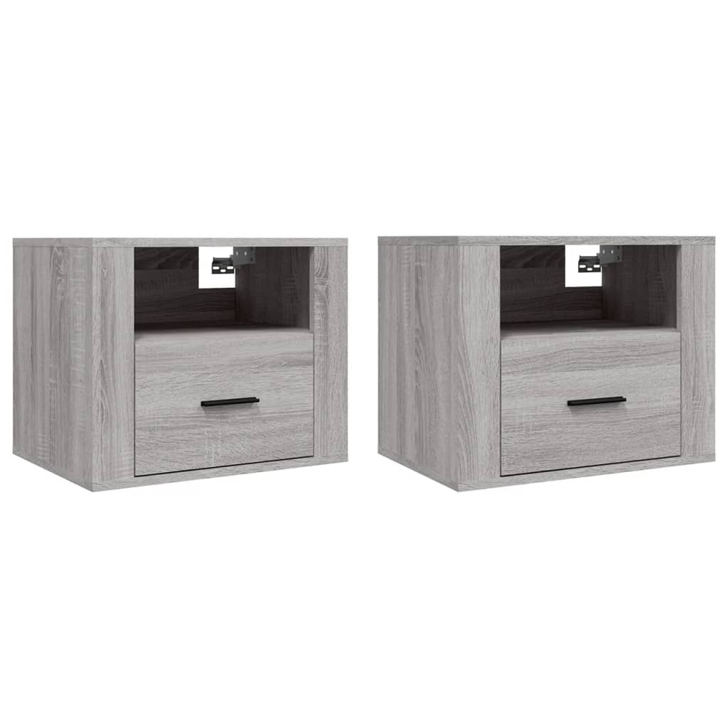 Wall Bedside Tables 2 pcs. Gray Sonoma 50x36x40 cm
