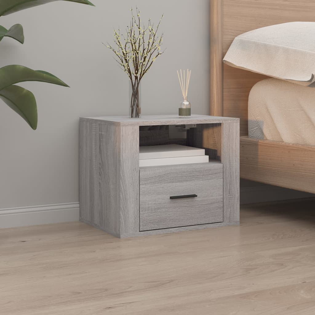 Wall Bedside Tables 2 pcs. Gray Sonoma 50x36x40 cm