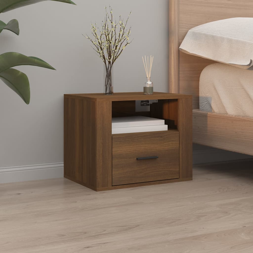 Wall Bedside Tables 2 pcs. Brown Oak Look 50x36x40 cm