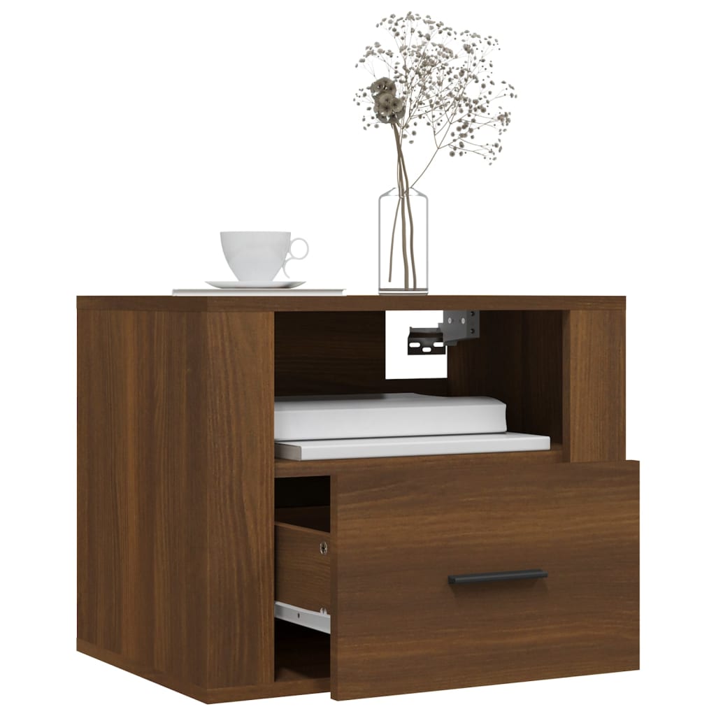 Wall Bedside Tables 2 pcs. Brown Oak Look 50x36x40 cm