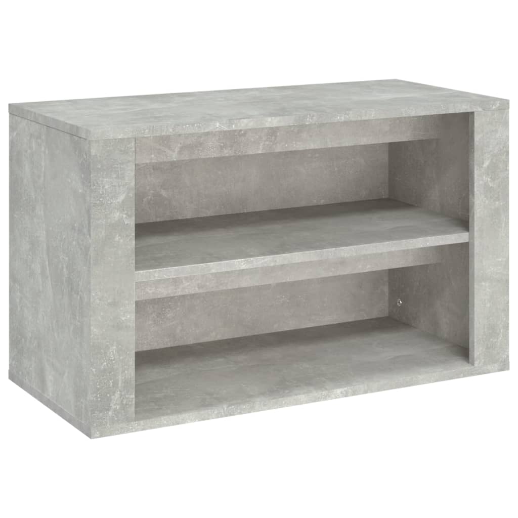 Étagère à chaussures gris béton 75x35x45 cm en bois